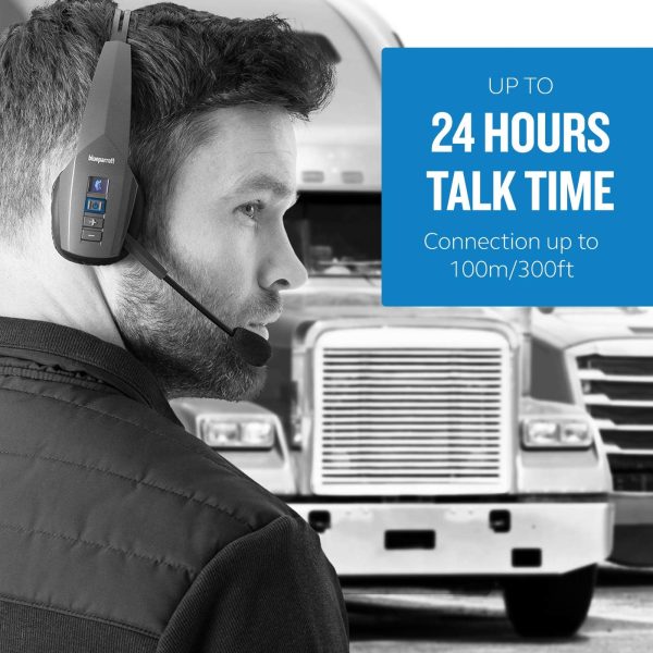 BlueParrott B350-XT Noise Cancelling Trucker Bluetooth Headset – Updated Design with Industry Leading Sound & Improved Comfort, Extended Wireless Range - Ideal for Anyone On-The-Go, Black - Image 4