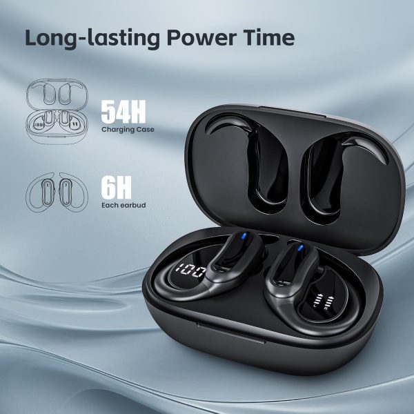 Bluetooth Headphones Wireless Earbuds, Bluetooth 5.3 Stereo Earphones, Noise Cancelling Mic, IPX7 Waterproof Ear Buds for Workout/Running Black - Image 3