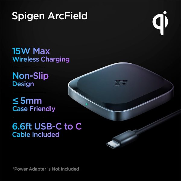 Spigen Wireless Charger, Fast 15W Wireless Charging Pad for Qi Enabled Galaxy S24 Ultra Plus Z Fold Flip 5 4 3 S23 S22 FE Note 20 Pixel 8 Pro Fold 7 6 iPhone 15 14 13 12 SE Max [No Adapter Included] - Image 2