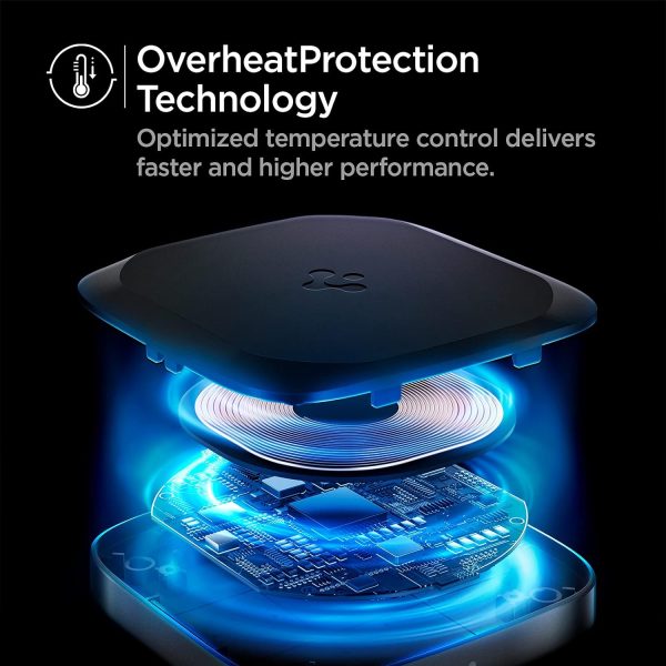 Spigen Wireless Charger, Fast 15W Wireless Charging Pad for Qi Enabled Galaxy S24 Ultra Plus Z Fold Flip 5 4 3 S23 S22 FE Note 20 Pixel 8 Pro Fold 7 6 iPhone 15 14 13 12 SE Max [No Adapter Included] - Image 5